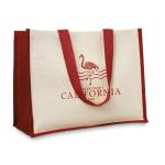 CAMPO DE FIORI Jute and canvas shopping bag Red