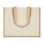 CAMPO DE FIORI Jute and canvas shopping bag Fawn