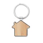 BURNIE House key ring metal bamboo Timber