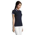 PASADENA WOMEN PASADENA Damen Polo 200g, Französische Marine, Weiß Französische Marine, Weiß | L