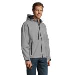 REPLAY MEN HOODED SOFTSHELL, gray Gray | XS