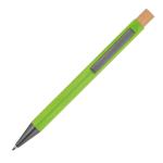 pen made from recycled aluminium with bamboo pusher Apple green