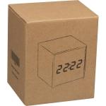 Tischuhr mit schwarzem Display und blauer LED Anzeige Beige