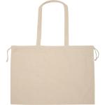 Bio Baumwolltasche mit Verschluss Beige