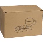 Servierbrett mit Bambuslöffel und Glastasse, 150ml Beige