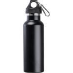 Vacuum flask, matt, 500ml with carabiner Black