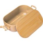 Lunchbox with bamboo lid and clamp closure. Fawn