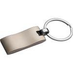 Metall Schlüsselanhänger, rechteckig mit gewellter Rückseite Grau