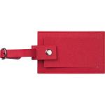 Faux leather luggage tag Red
