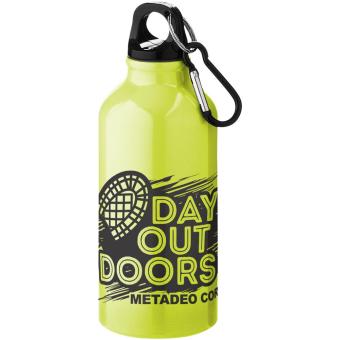 Oregon 400 ml aluminium water bottle with carabiner Neon yellow