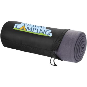 Huggy fleece plaid blanket with carry pouch 150x120 cm Anthracite