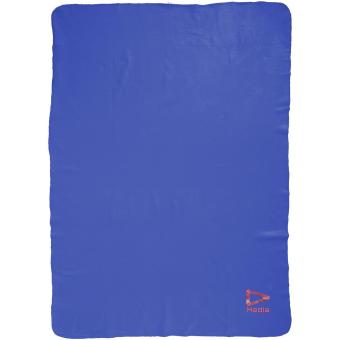 Huggy fleece plaid blanket with carry pouch Dark blue