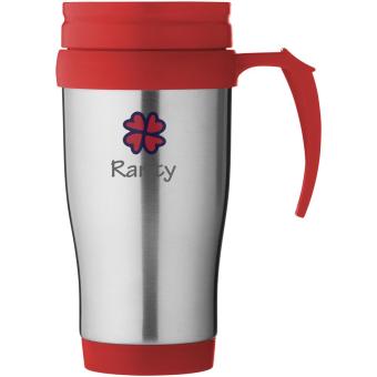 Sanibel 400 ml insulated mug Silver/red