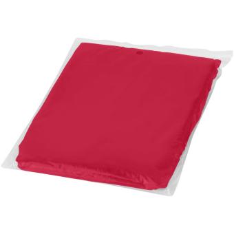 Ziva disposable rain poncho with storage pouch Red