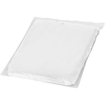 Ziva disposable rain poncho with storage pouch White
