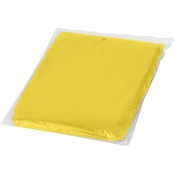 Ziva disposable rain poncho with storage pouch Yellow