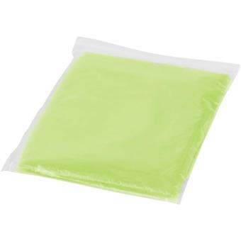 Ziva disposable rain poncho with storage pouch Lime