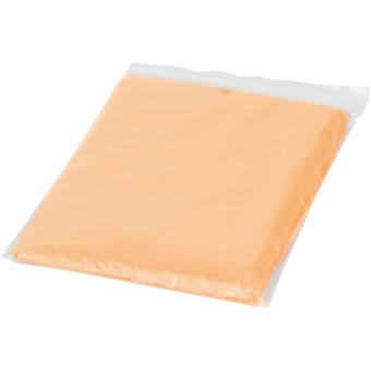 Ziva disposable rain poncho with storage pouch Orange