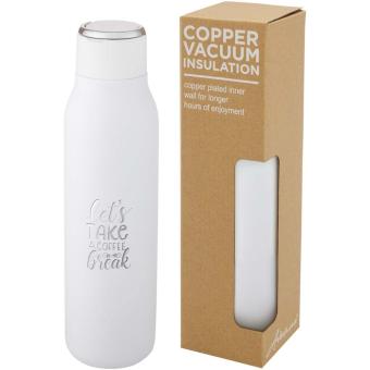 Marka 600 ml copper vacuum insulated bottle with metal loop White
