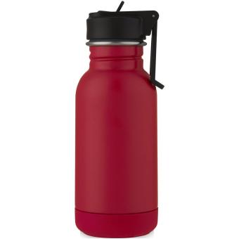 Lina 400 ml stainless steel sport bottle with straw and loop Ruby