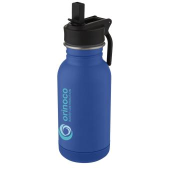 Lina 400 ml stainless steel sport bottle with straw and loop Navy