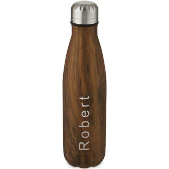 Cove 500 ml vacuum insulated stainless steel bottle with wood print Timber