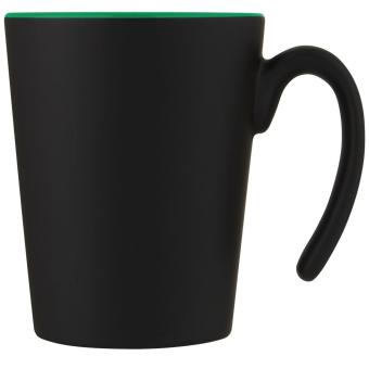 Oli 360 ml ceramic mug with handle, green Green, black