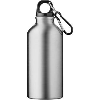 Oregon 400 ml RCS certified recycled aluminium water bottle with carabiner Silver