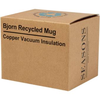 Bjorn RCS-zertifizierter Becher aus recyceltem Edelstahl mit Kupfer-Vakuumisolierung, 360 ml Schwarz