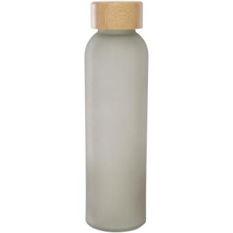 Lume 500 ml Flasche aus mattiertem Kalknatronglas mit Bambusdeckel Grau