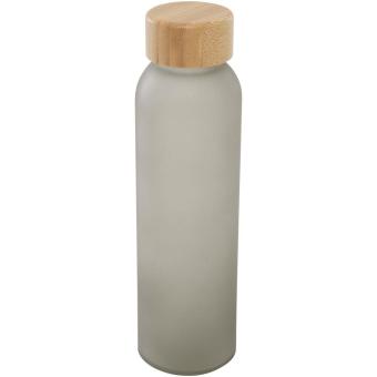 Lume 500 ml matte soda lime glass bottle with bamboo lid 