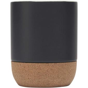 Billie 300 ml Keramiktasse mit Korkdetails Schwarz