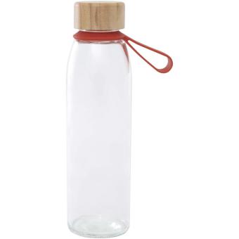 Porto 500 ml Glas-Flasche mit Silikongriff und Bambusdeckel Ziegelstein