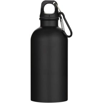 Oregon 400 ml matte RCS-zertifizierte einwandige Trinkflasche aus recyceltem Edelstahl mit Karabinerhaken Schwarz