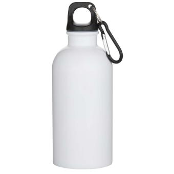 Oregon 400 ml sublimation RCS recycled single wall stainless steel water bottle with carabiner White