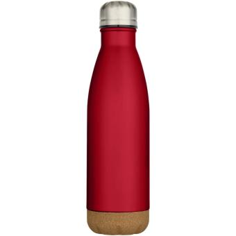 Cove 500 ml doppelwandige, vakuumisolierte Trinkflasche aus Edelstahl mit Korkdetails Rot