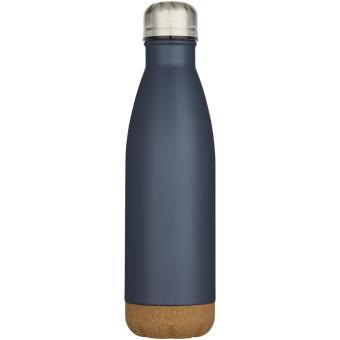 Cove 500 ml double wall vacuum insulated stainless steel water bottle with cork details Light blue/blue pusher