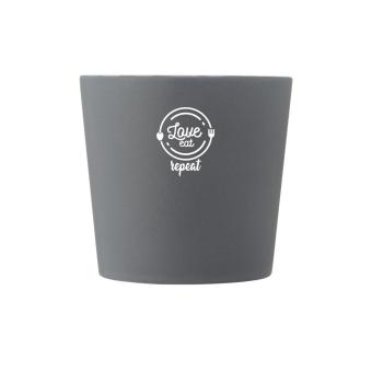 Cali 370 ml ceramic mug with matt finish White/grey