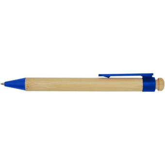 Rattan bamboo and recycled plastic ballpoint pen (black ink) Aztec blue