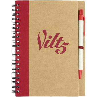 Priestly recycled notebook with pen, nature Nature,red