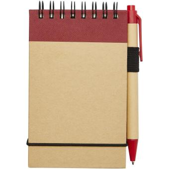 Zuse A7 Recycling Notizblock mit Stift, natur Natur,rot