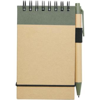 Zuse A7 recycled jotter notepad with pen Heather green