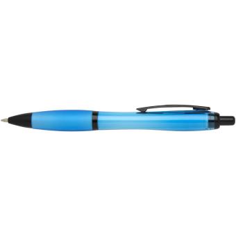 Nash recycled plastic ballpoint pen with black trims (black ink) Aqua