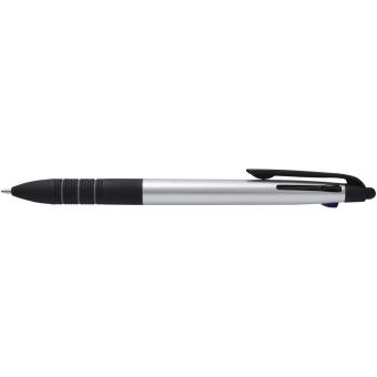 Trine 3-ink RCS recycled ballpoint pen with stylus Silver/black