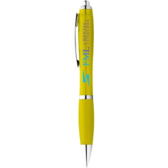 Nash ballpoint pen with coloured barrel and grip Yellow