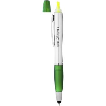 Nash Stylus Kugelschreiber und Marker Silber/grün