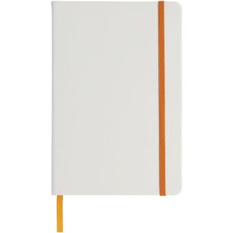 Spectrum A5 white notebook with coloured strap White/orange