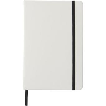Spectrum weißes A5 Notizbuch mit farbigem Gummiband Weiß/schwarz