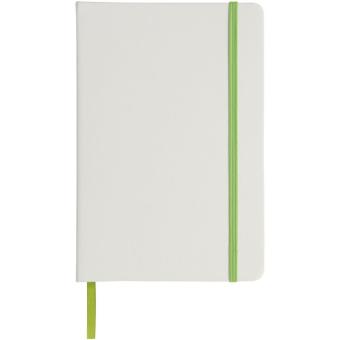 Spectrum weißes A5 Notizbuch mit farbigem Gummiband, weiß Weiß, lindgrün