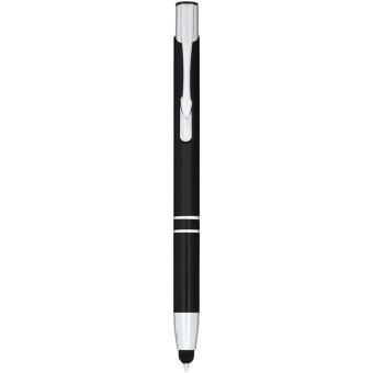 Moneta anodized aluminium click stylus ballpoint pen Black